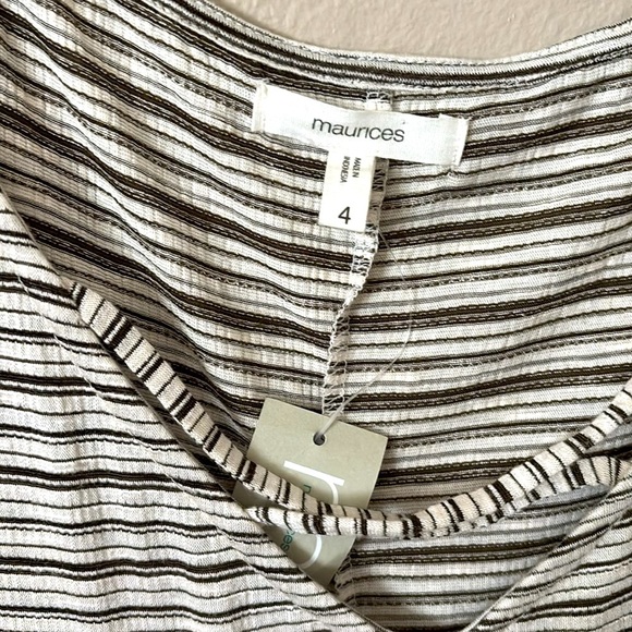 Women’s Maurice’s Short Sleeve Top Plus Size, 4X, Stripe - Picture 2 of 7